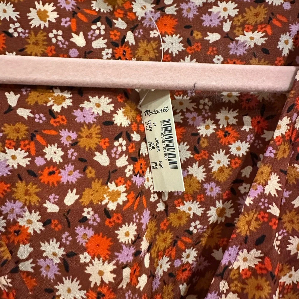 MADEWELL Silk Daylight Top 🌸 “Spring Prairie” 🌸 Vintage Ditsy Floral Print 14 🌸 - Picture 10 of 12